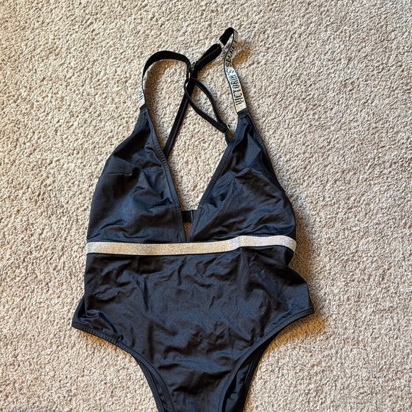 Victoria's Secret Other - Victoria's Secret Black One Piece with Silver Trim